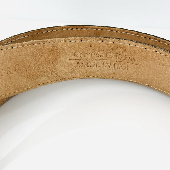 Tiffany & Co Black Leather Calfskin Mens Belt Size 42