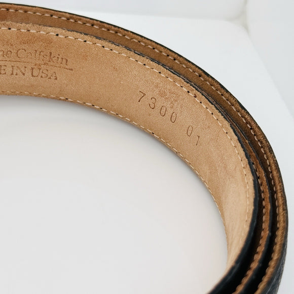 Tiffany & Co Black Leather Calfskin Mens Belt Size 42