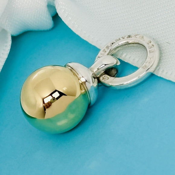 Tiffany Gold Fascination Ball Charm or Pendant in Yellow Gold and Silver