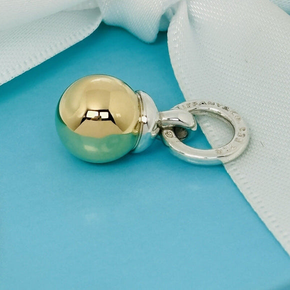 Tiffany Gold Fascination Ball Charm or Pendant in Yellow Gold and Silver
