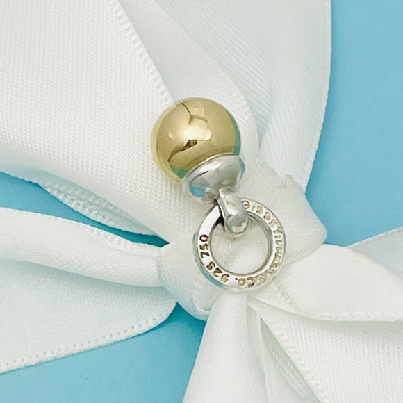Tiffany Gold Fascination Ball Charm or Pendant in Yellow Gold and Silver