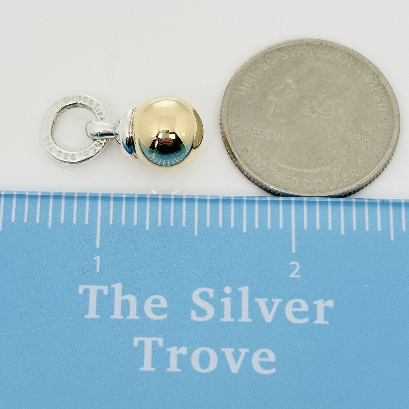 Tiffany Gold Fascination Ball Charm or Pendant in Yellow Gold and Silver