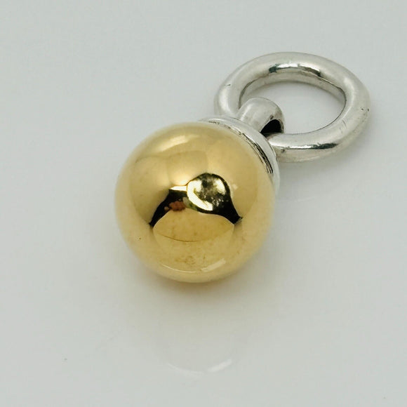 Tiffany Gold Fascination Ball Charm or Pendant in Yellow Gold and Silver