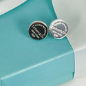 Return to Tiffany  Mini Round Circle Tag Stud Earrings in Sterling Silver - 2