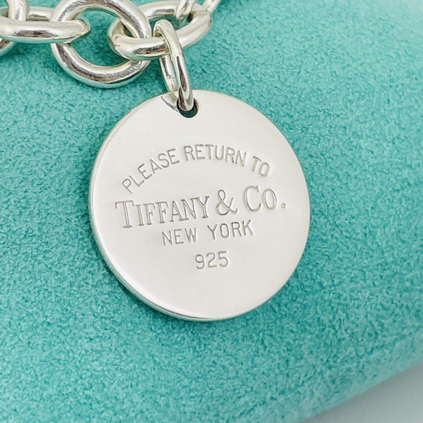 Large 8.5” Please Return to Tiffany Round Circle Tag Charm Bracelet AUTHENTIC - 2