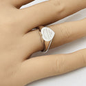 Size 5 Please Return to Tiffany New York Heart Signet Ring in Sterling Silver - 6