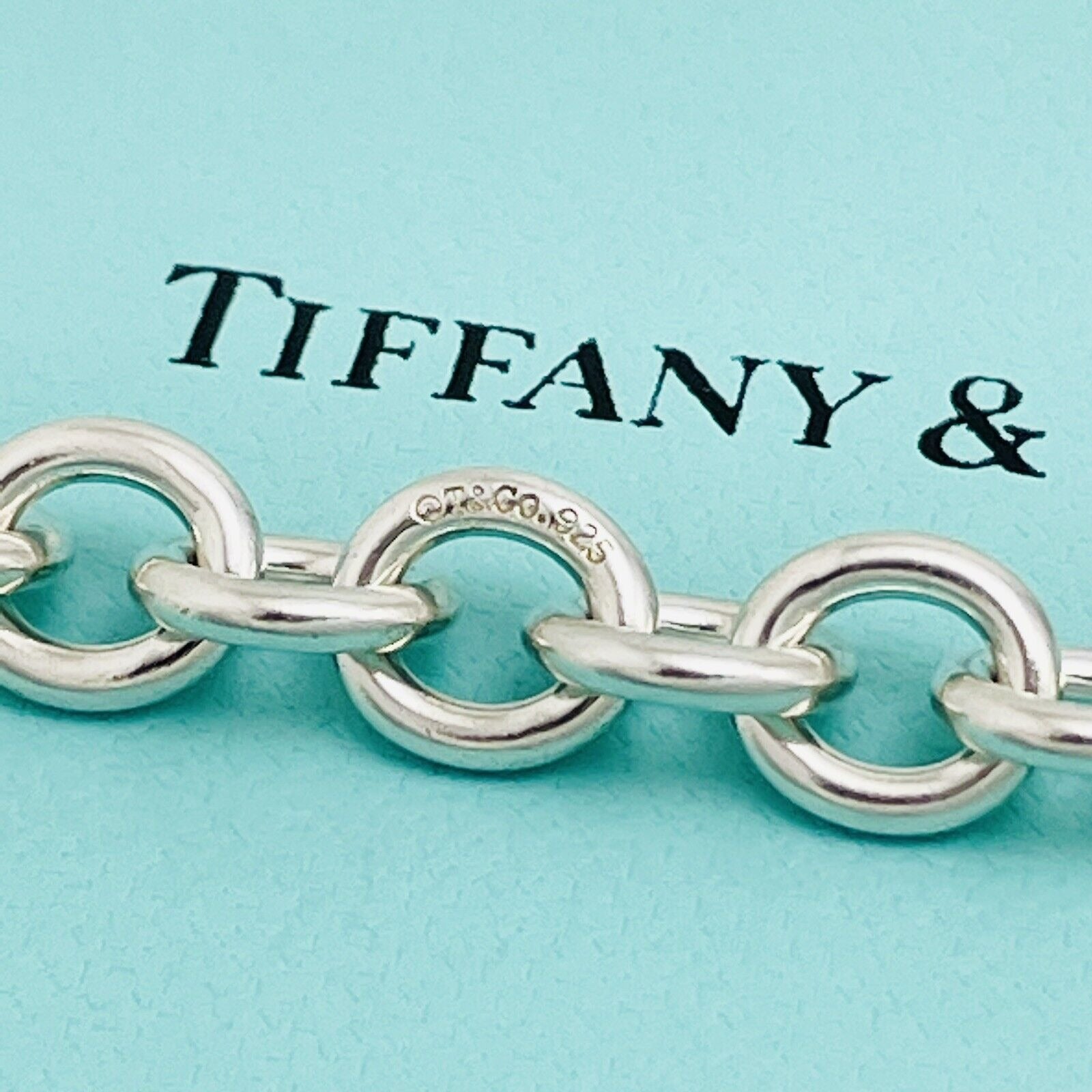 18" Tiffany & Co Round Padlock Lock Pendant Necklace in Silver Engravable