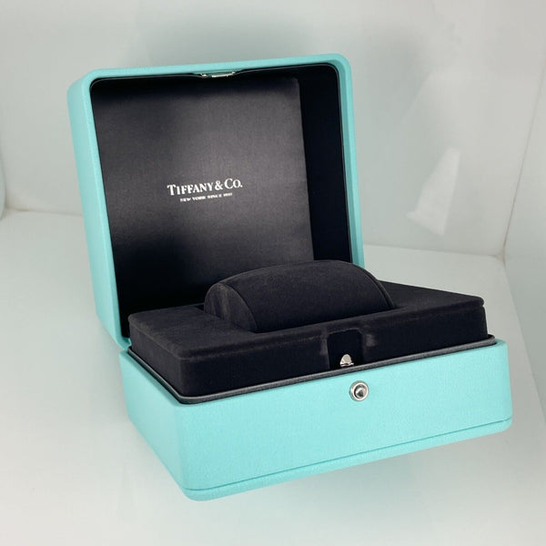 Tiffany & Co Watch or Bracelet Storage Box in Blue Leather AUTHENTIC - 1