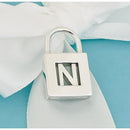 Tiffany & Co Letter N Alphabet Initial Padlock  Notes Charm Pendant in Silver-1