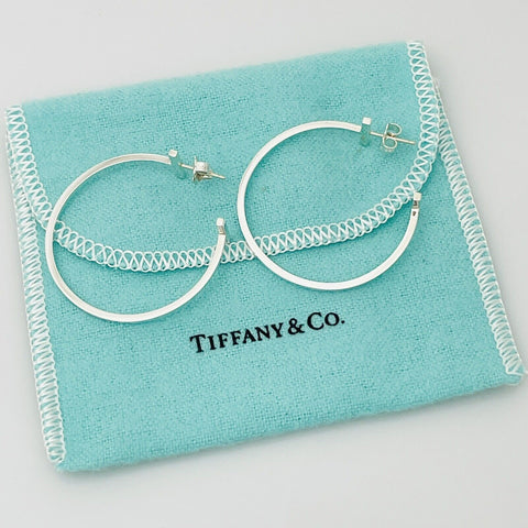 Tiffany T Wire Smile Large Hoop Earrings in Sterling Silver - 0