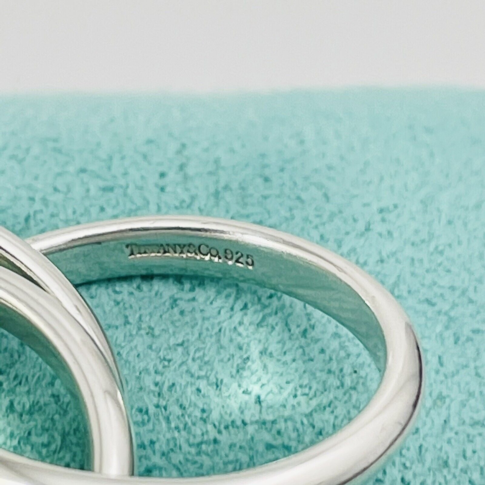 Size 4 Tiffany & Co Sterling Silver 3 Band Triple Rolling Interlocking Ring