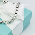 7” SMALL Tiffany & Co Venetian Box Link Bracelet in Sterling Silver - 6