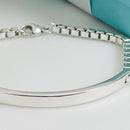 9" Tiffany & Co ID Bracelet Venetian  Box Links Men's Unisex-3