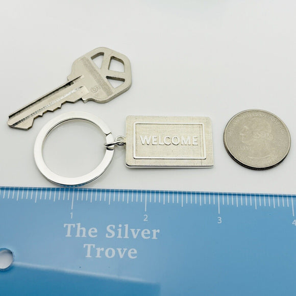 Tiffany & Co Welcome Home Key Ring Chain Realtor Gift New House in Silver