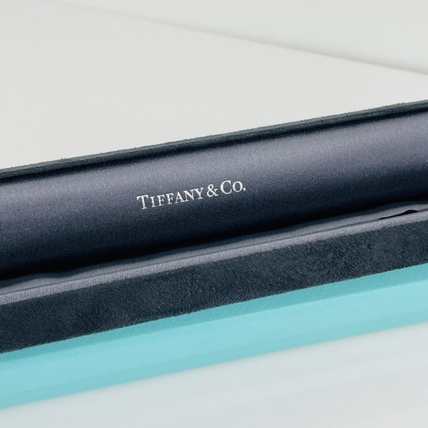 Tiffany Black Suede Leather Watch Bracelet Presentation Blue Storage Gift Box - 1