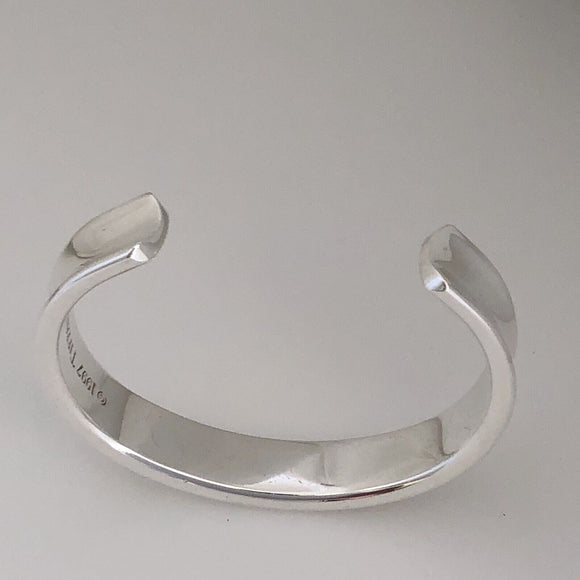 Small 6" Tiffany & Co Sterling Silver 1837 Wide Cuff Bracelet