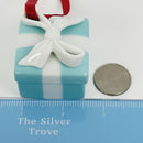 Tiffany Blue Gift Box and Bow Christmas Holiday Ornament Bone China Porcelain-10