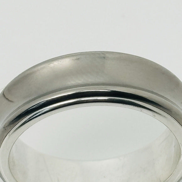 Size 11 Tiffany & Co 1837 Grey Titanium and Silver Ring Band Mens Unisex
