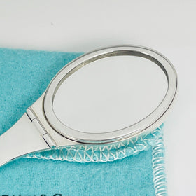 Vintage Tiffany & Co Makeup Cosmetic Folding Purse Mirror Compact in Silver - 0
