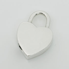 Tiffany & Co Blank Engravable Heart Padlock Charm Pendant in Sterling Silver