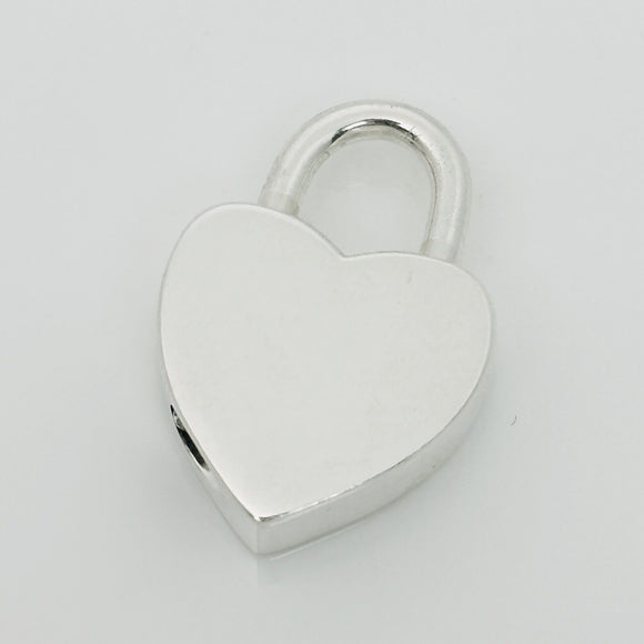 Tiffany & Co Blank Engravable Heart Padlock Charm Pendant in Sterling Silver