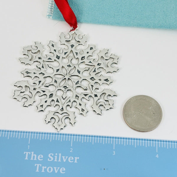 Vintage Tiffany Snowflake Christmas Tree Holiday Ornament in Sterling Silver - 9