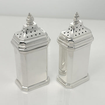 RARE Tiffany & Co Vintage Salt and Pepper Shaker Set in Silver Square Rectangle