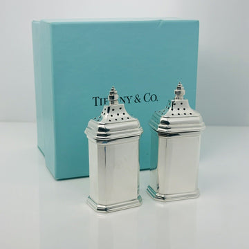 RARE Tiffany & Co Vintage Salt and Pepper Shaker Set in Silver Square Rectangle - 0