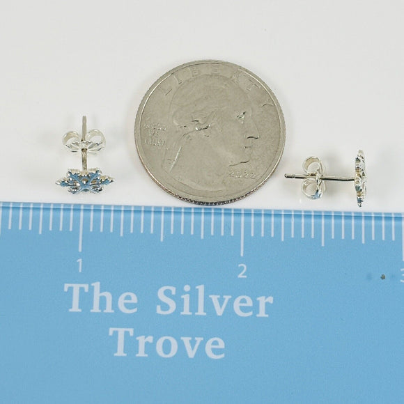 RARE Tiffany Mini Snowflake Stud Earrings in Sterling Silver Holiday Snow