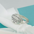 Size 8.5 Please Return to Tiffany Oval Signet Ring in Sterling Silver AUTHENTIC-3