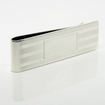 Tiffany & Co Machine Turned Pin Stripe Engravable ID Money Clip in Silver