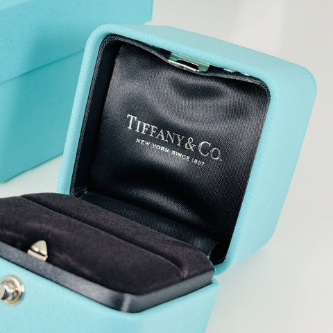 LARGE Tiffany & Co Blue Leather Empty Ring Box and Blue Gift Box