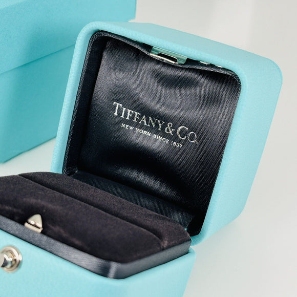 LARGE Tiffany & Co Blue Leather Empty Ring Box and Blue Gift Box