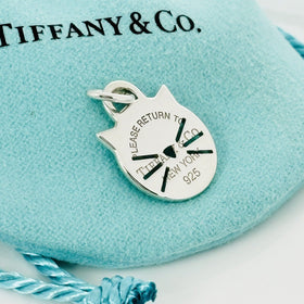 RARE Return to Tiffany Cat Kitten Tag Charm or Pendant in Sterling Silver - 0
