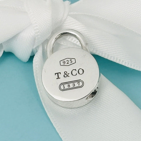 Tiffany 1837 Round Padlock Lock Charm Pendant in Sterling Silver FREE Shipping