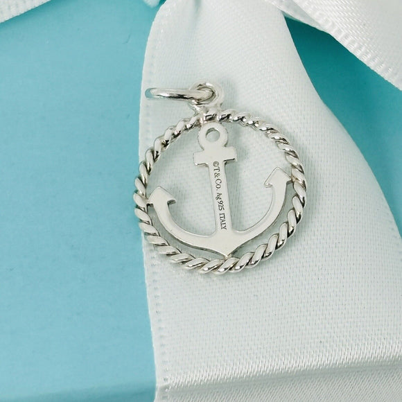 Tiffany & Co Anchor Charm or Pendant in Sterling Silver Twist Boat Sailing