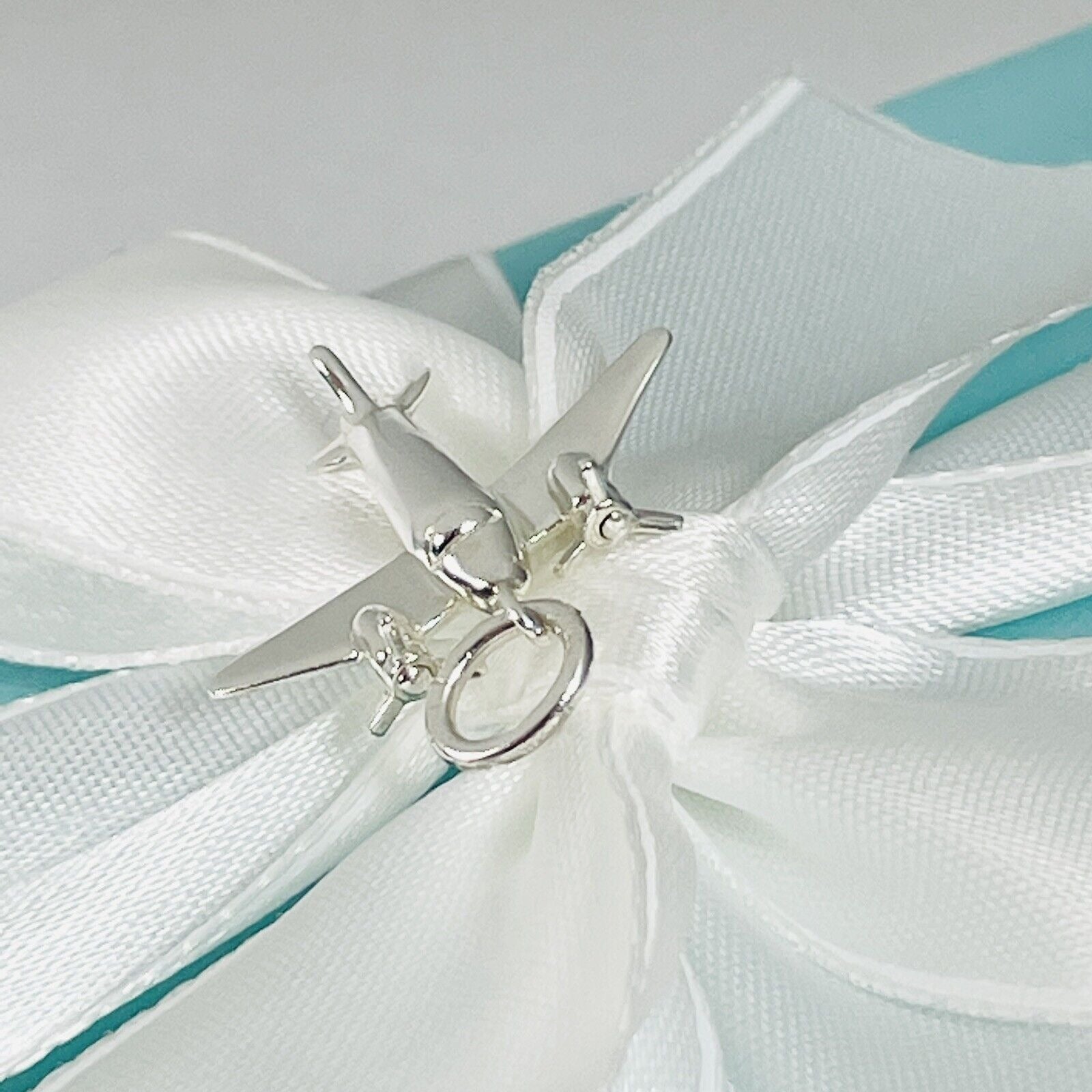 Tiffany Airplane Plane Pendant or Charm in Sterling Silver Italy FREE Shipping