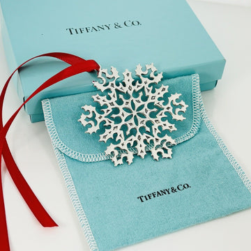 Vintage Tiffany Snowflake Christmas Tree Holiday Ornament in Sterling Silver - 0
