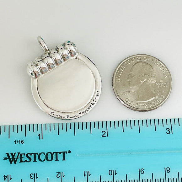 RARE Tiffany & Co Atlas Groove Pendant Engravable by Paloma Picasso Mens Unisex