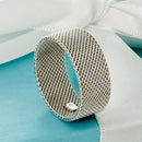 Size 10.5 Tiffany Somerset Ring Firm Mesh Weave Mens Unisex in Sterling Silver-3