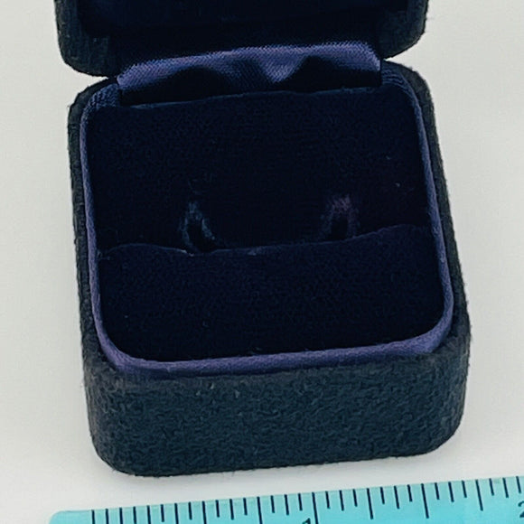 Vintage Tiffany Small Black and Royal Blue Suede Empty Ring Storage Box