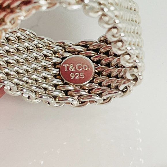 Size 11 Tiffany & Co Somerset Mesh Weave Ring Mens Unisex