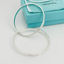 8" Large Tiffany & Co 1837 Double Interlocking Bangle Bracelet in Silver-8