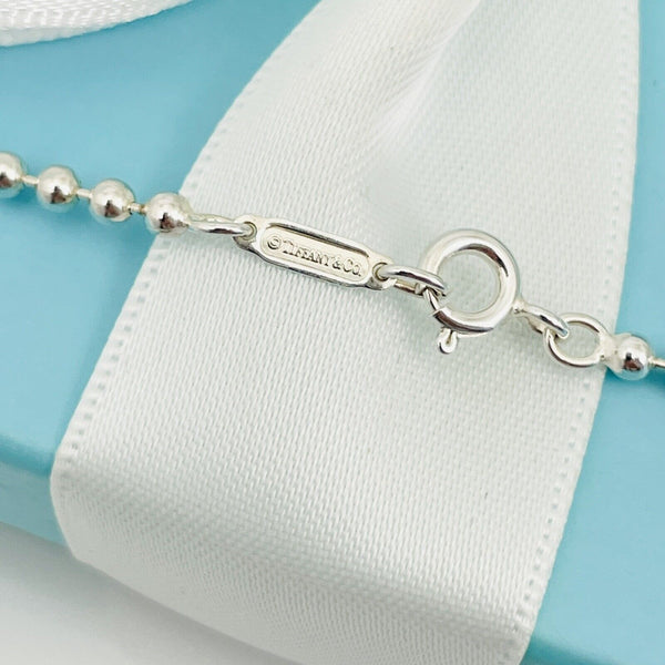 20" Tiffany and Co Dog Chain Bead Mens Unisex Necklace in Silver - 3
