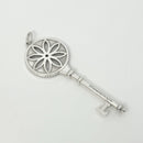 Tiffany T Daisy Flower Diamond Key Pendant in Sterling Silver Size Large 2.4"-5