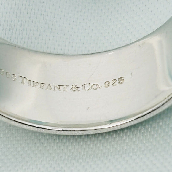 Size 7.5 Tiffany Wide Atlas Roman Numerals Mens Unisex Ring in Sterling Silver