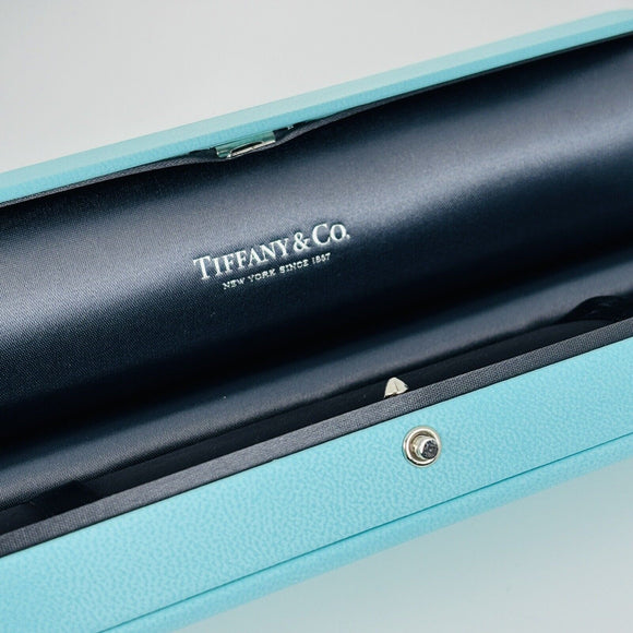Tiffany & Co Watch or Bracelet Storage Box in Blue Leather Lux AUTHENTIC