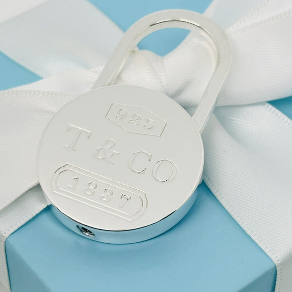 Tiffany & Co Large 1837 Padlock Key Ring KeyChain in Sterling Silver