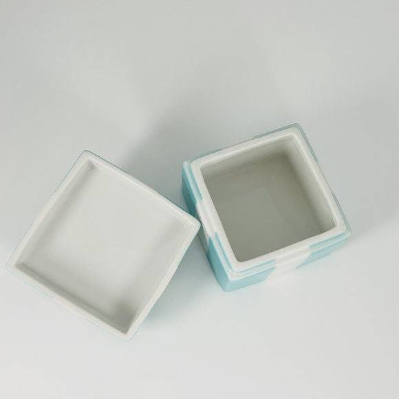 2" Small Tiffany Blue Trinket Gift Box Ceramic Bone China Porcelain Jewelry Box