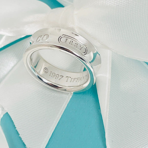 Size 6 Tiffany & Co 1837 Ring Concave in Sterling Silver